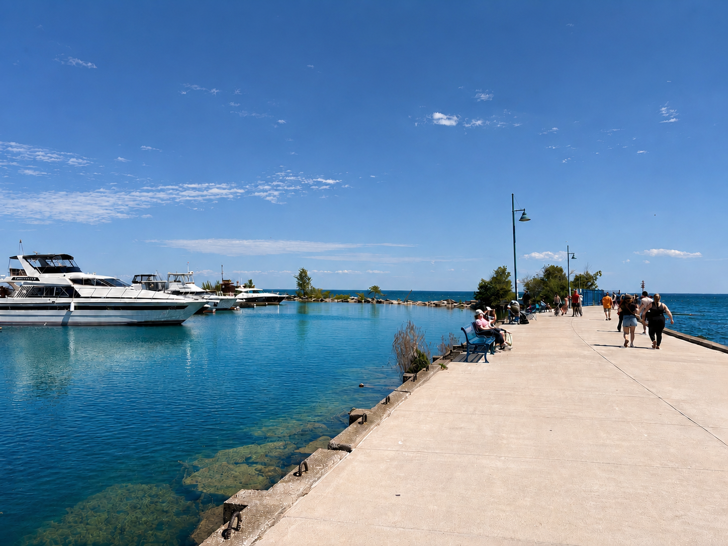 View of JJ Plaus Park along the Port Credit Waterfront Trail